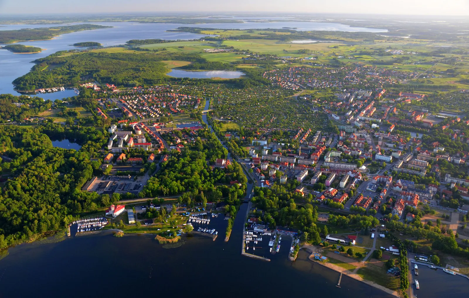 Aerial view of the Masurian Lake District in Poland